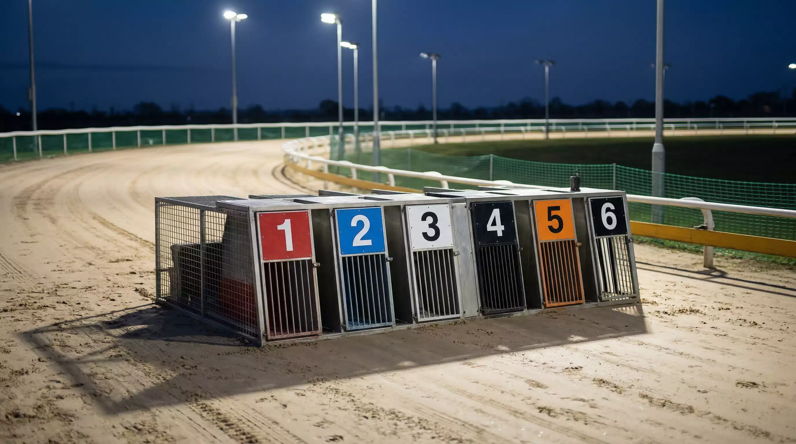 Sunderland greyhound trap stats showing six starting traps at the stadium